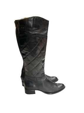 Fantasy Collection Quilted Leather‎ Tall Riding Boot SZ 7 Black